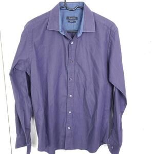 Bugatchi Shirt Mens M Button Down Office Business Casual Collar Shaped Fit